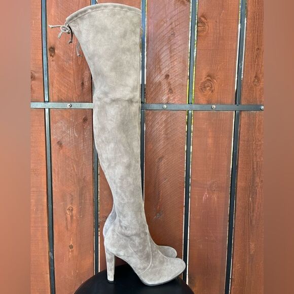 Stuart Weitzman Highland Suede Leather Boot size 9 Taupe NEW - Picture 6 of 16